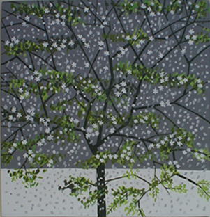White Flowers in Snow