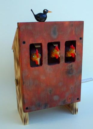 Sue Evans Chicken Hut painted wood